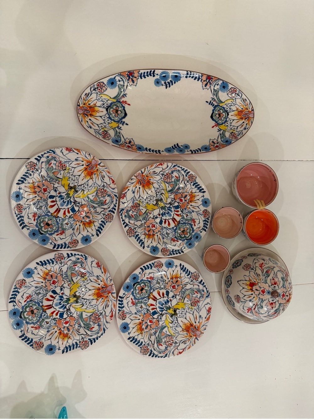 Anthropologie Floral Multicolor Dinnerware Set